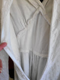 1970s White Cotton Eyelet Dress