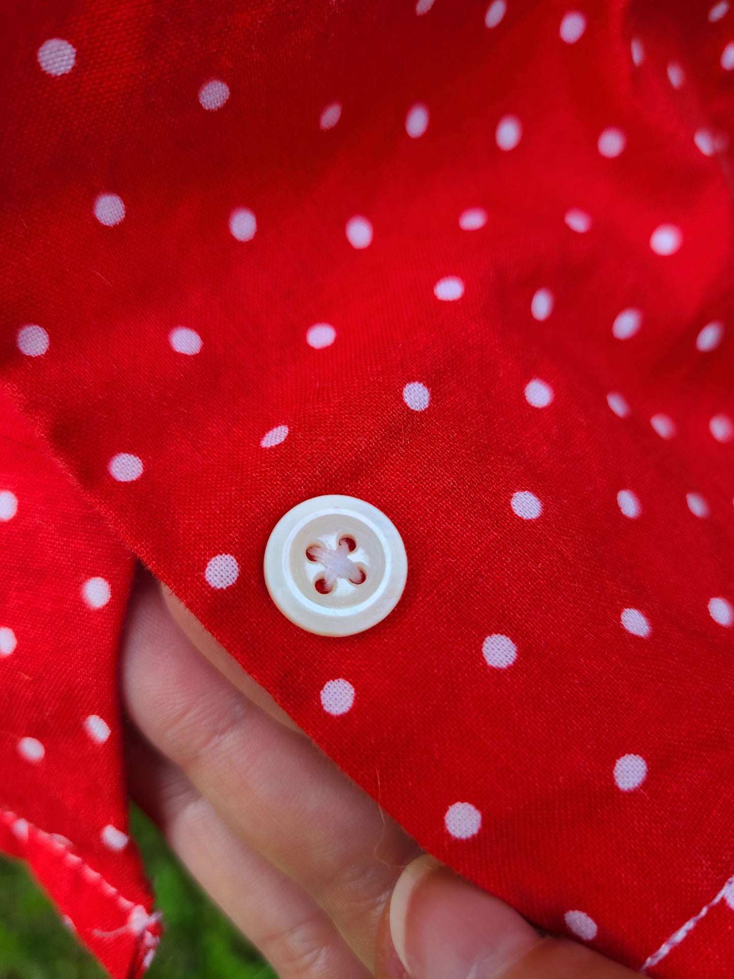 Reproduction 1940s Blouse - Red/White