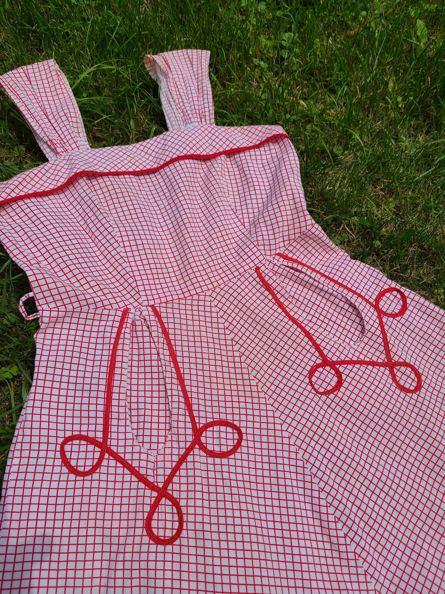 1940s Red and White Sundress