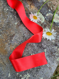1 1/2" Wide Silk Satin Ribbon - Red