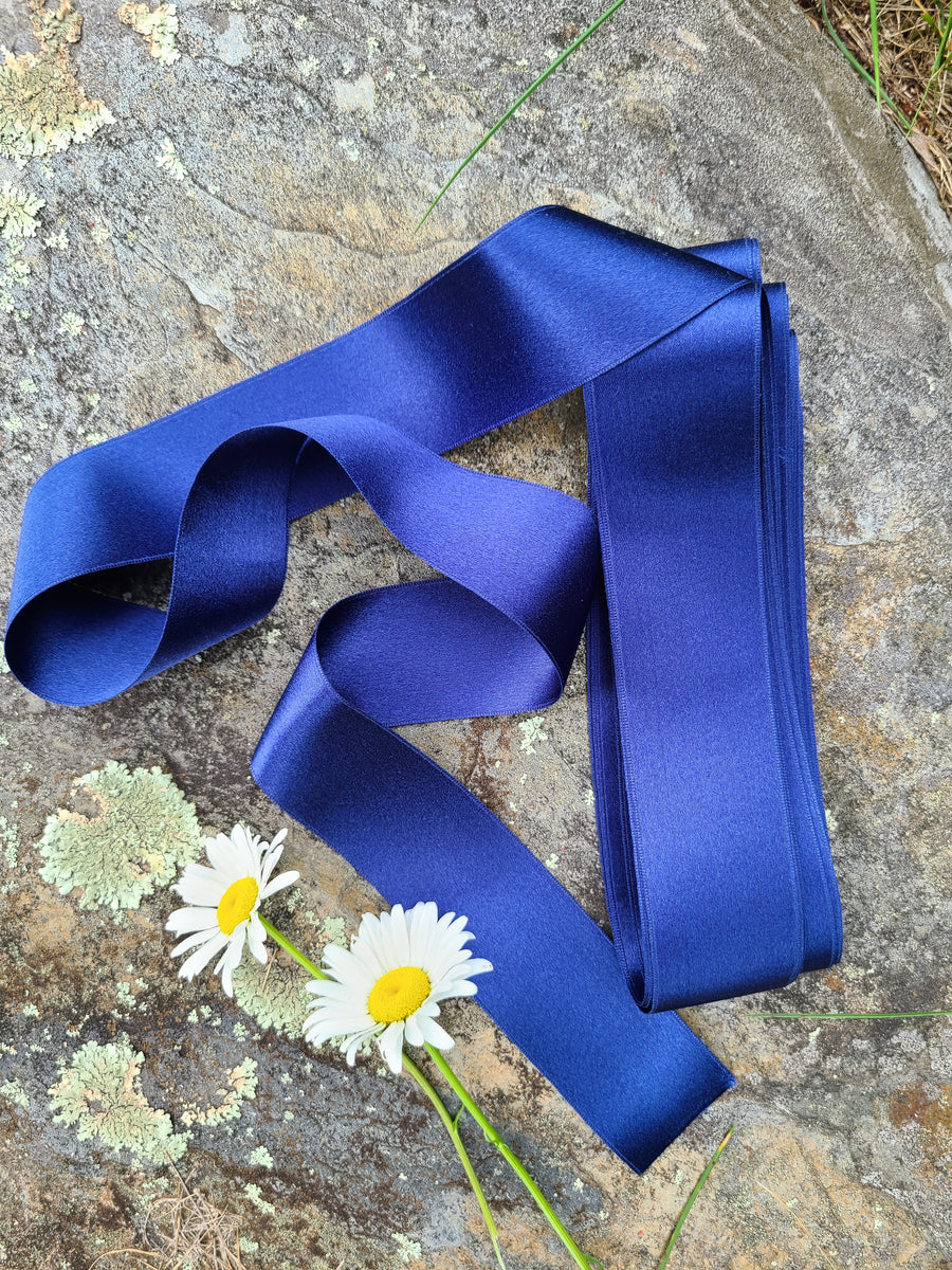 1 1/2 Wide Silk Satin Ribbon - Royal Blue – At the Sign of the Golden  Scissors