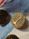 Large Anchor Buttons - Gold/Black