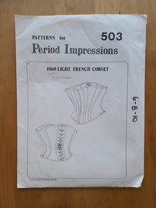 Period Impressions 1860s Corset Pattern