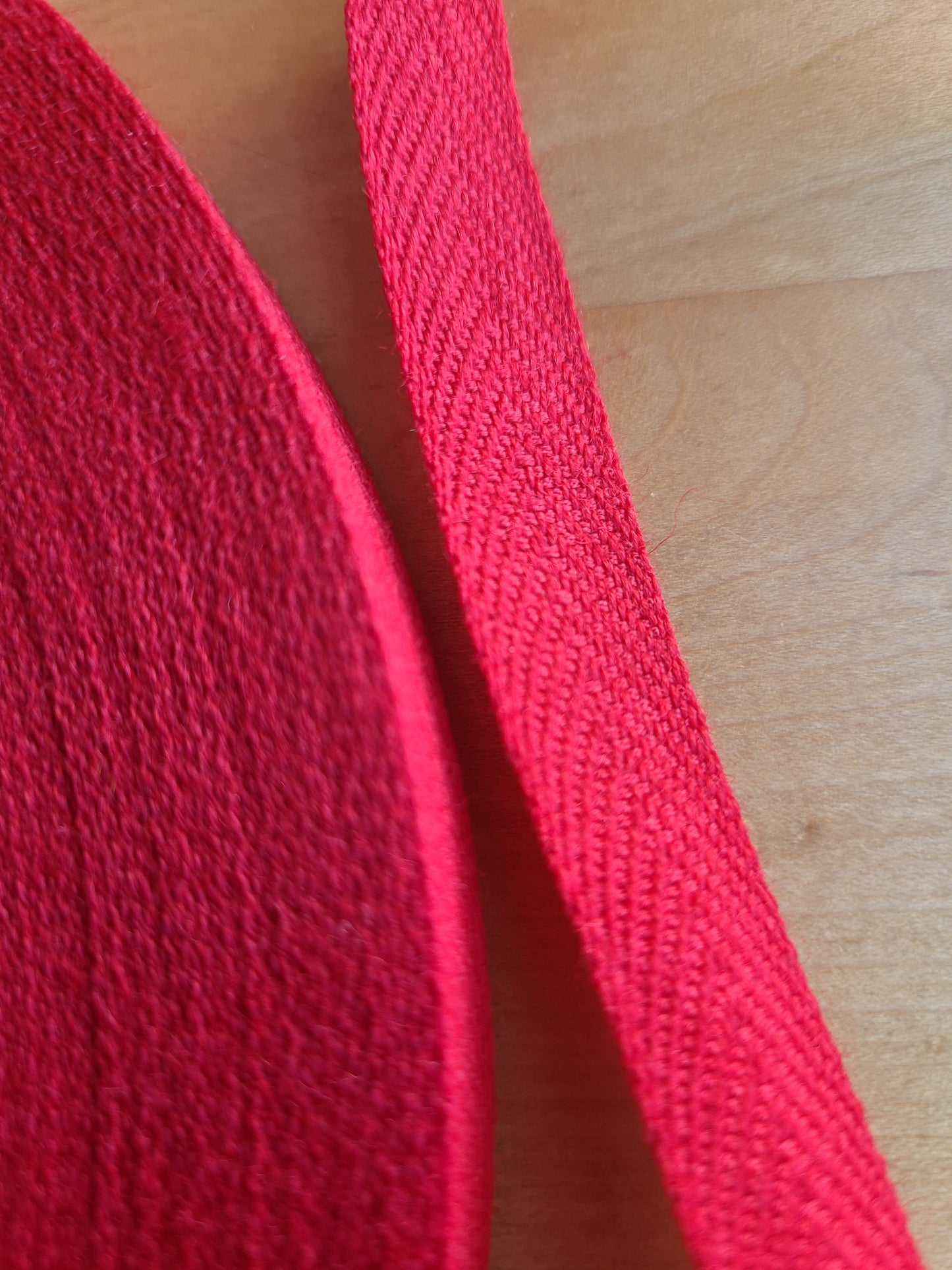 Red Wool Twill Tape, 1/2" - by the yard