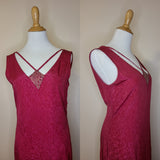 1930s Pink Moiré Taffeta Evening Dress