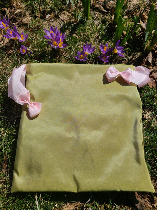 Green & Yellow Silk Workbag
