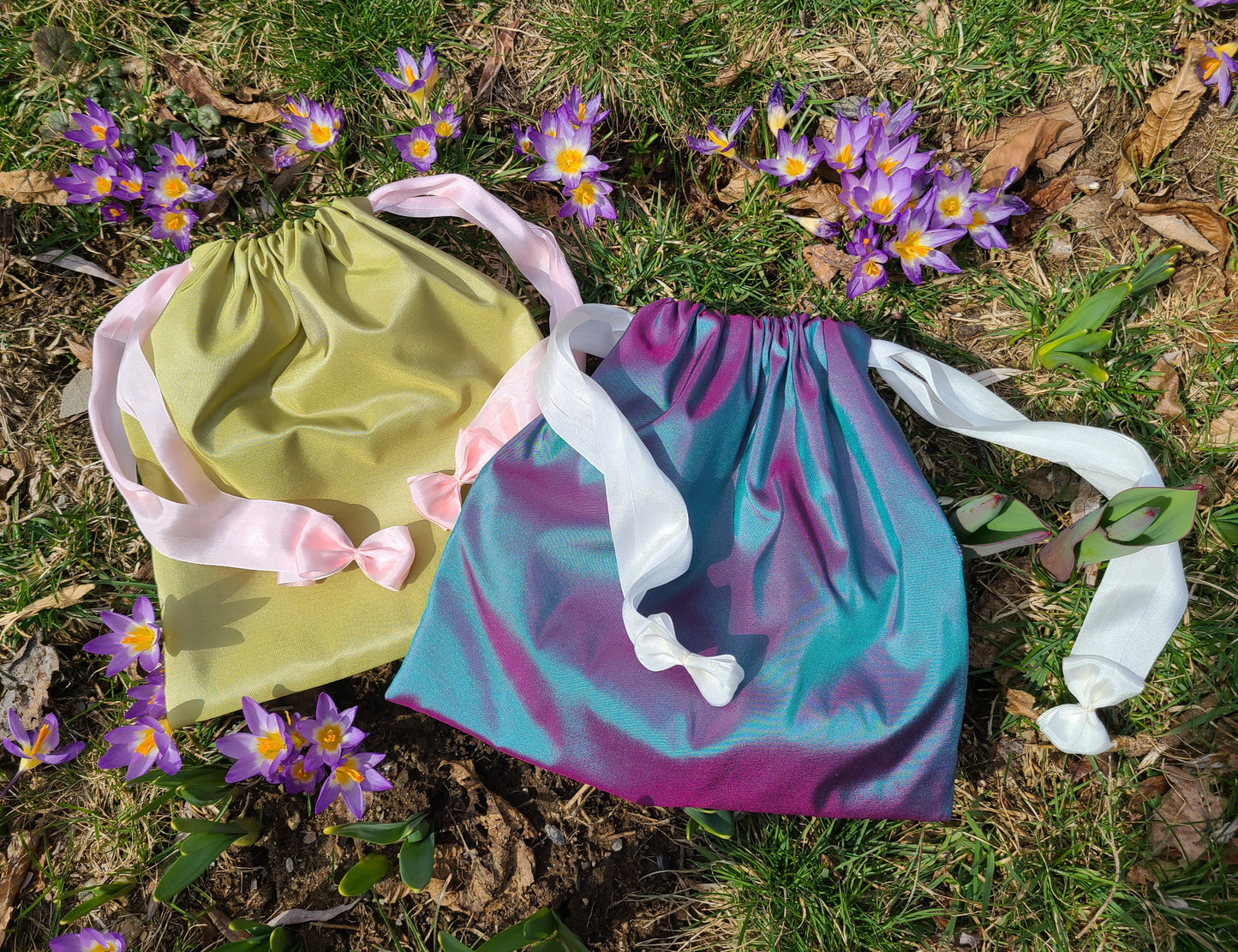 Green & Yellow Silk Workbag