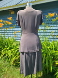 Vintage 1940s Dress  - Beaded Crepe