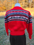 1940s Sweater - Red with Deer