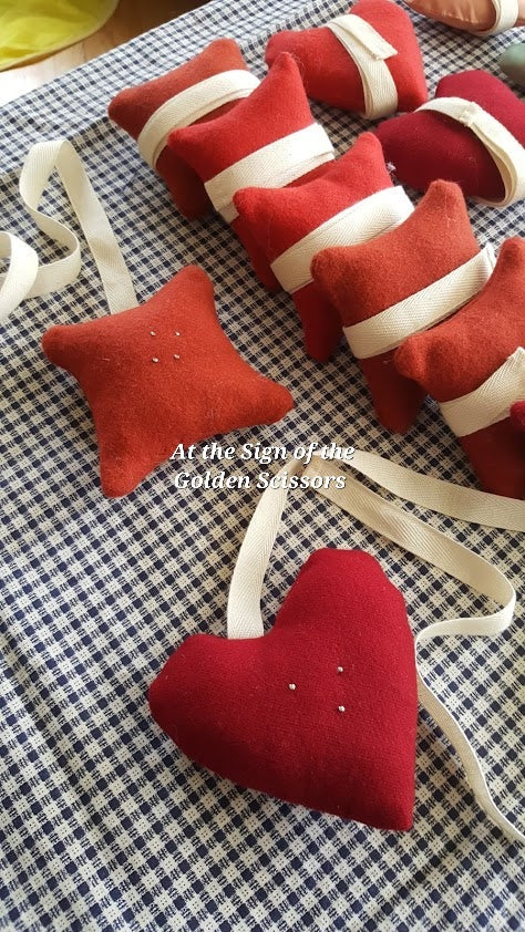 18th Century Wool Pin Cushions - Red