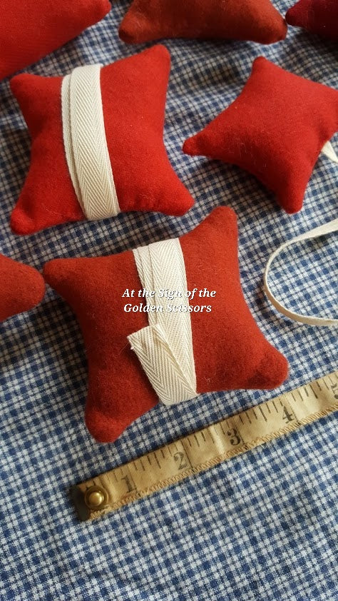 18th Century Wool Pin Cushions - Red