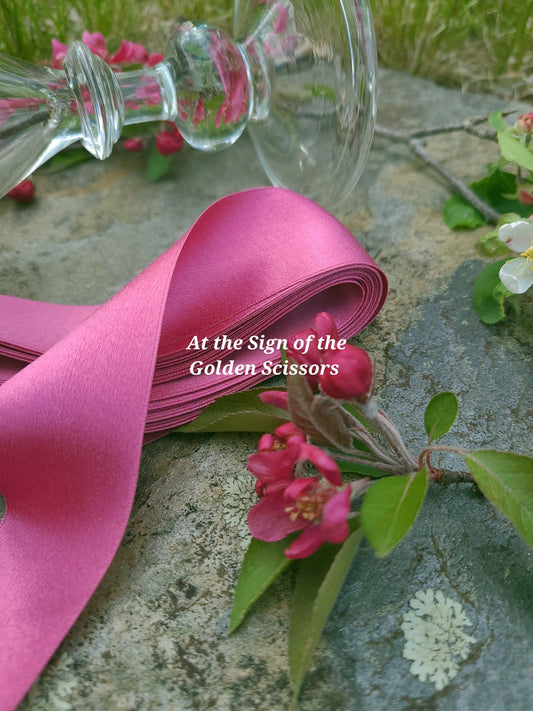 1 1/2" Wide Silk Satin Ribbon - Rose