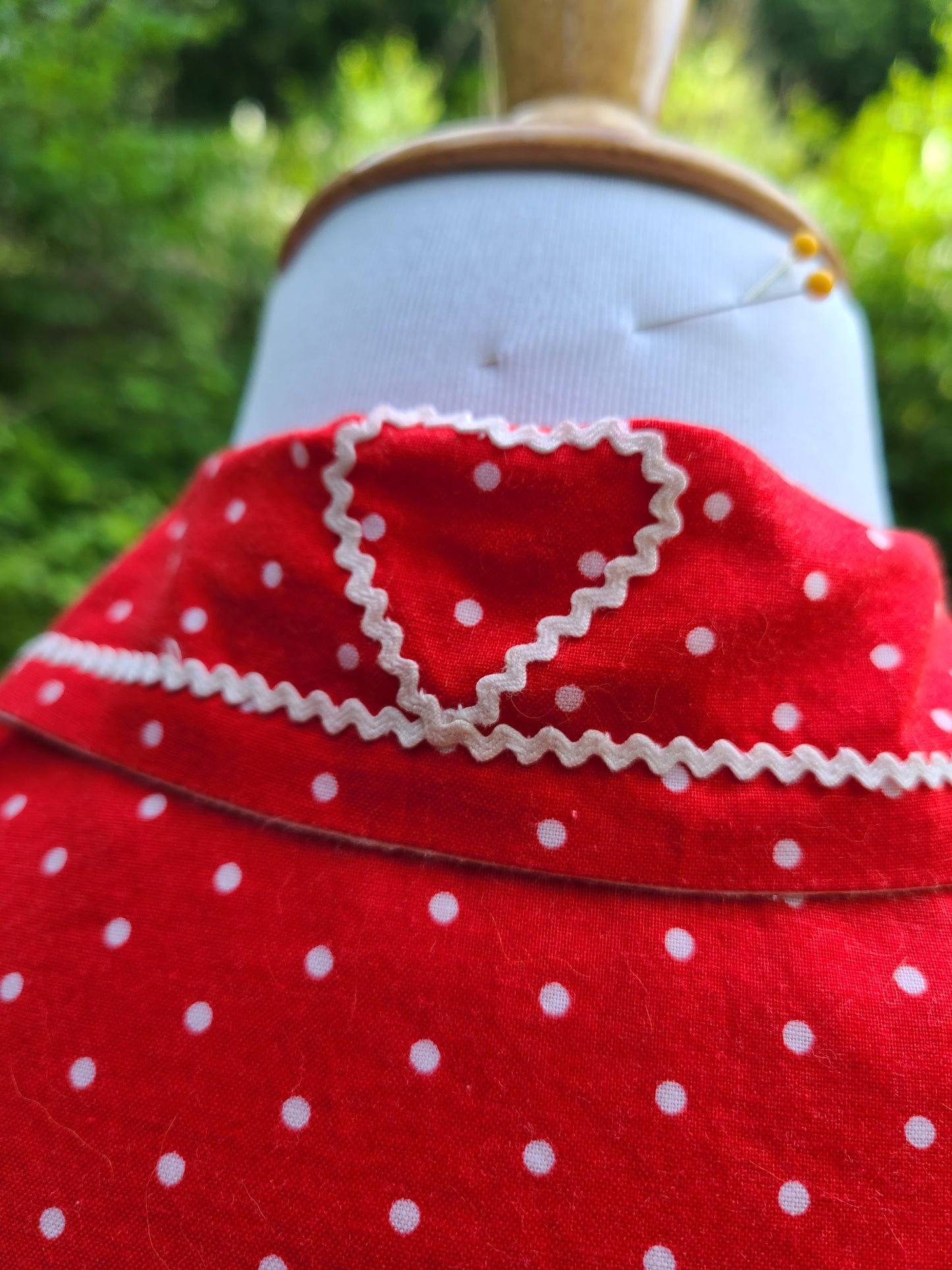 Reproduction 1940s Blouse - Red/White