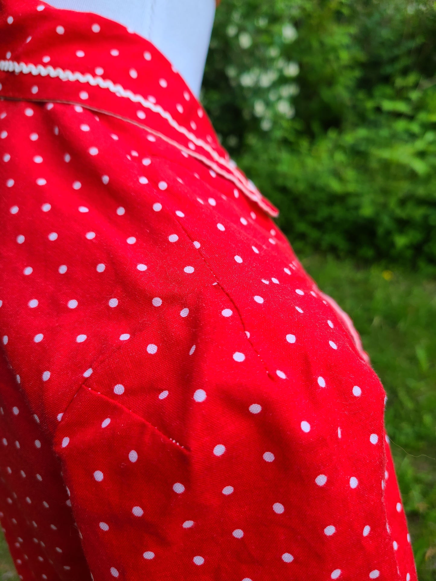 Reproduction 1940s Blouse - Red/White