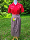 Reproduction 1940s Blouse - Red/White