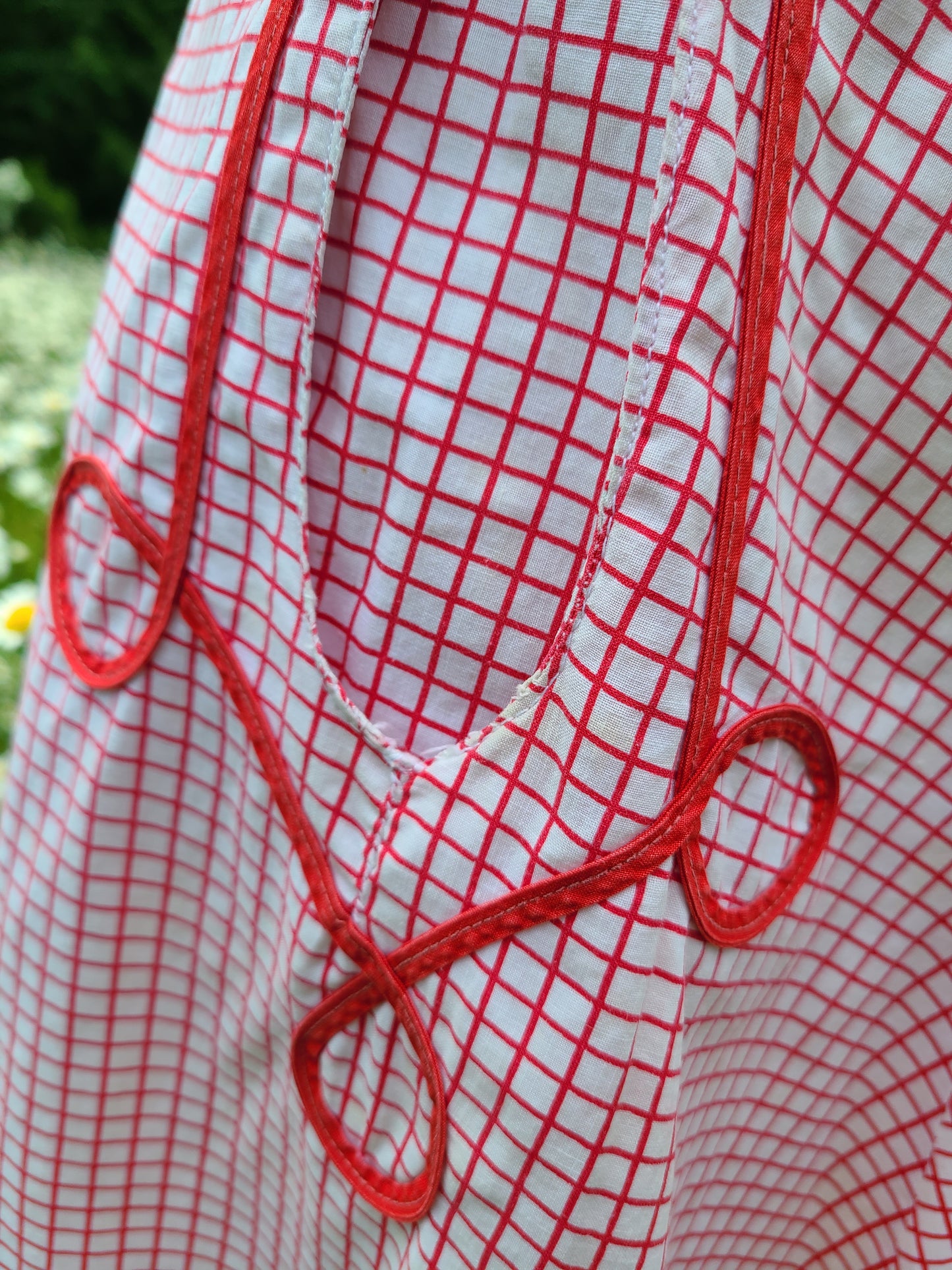 1940s Red and White Sundress
