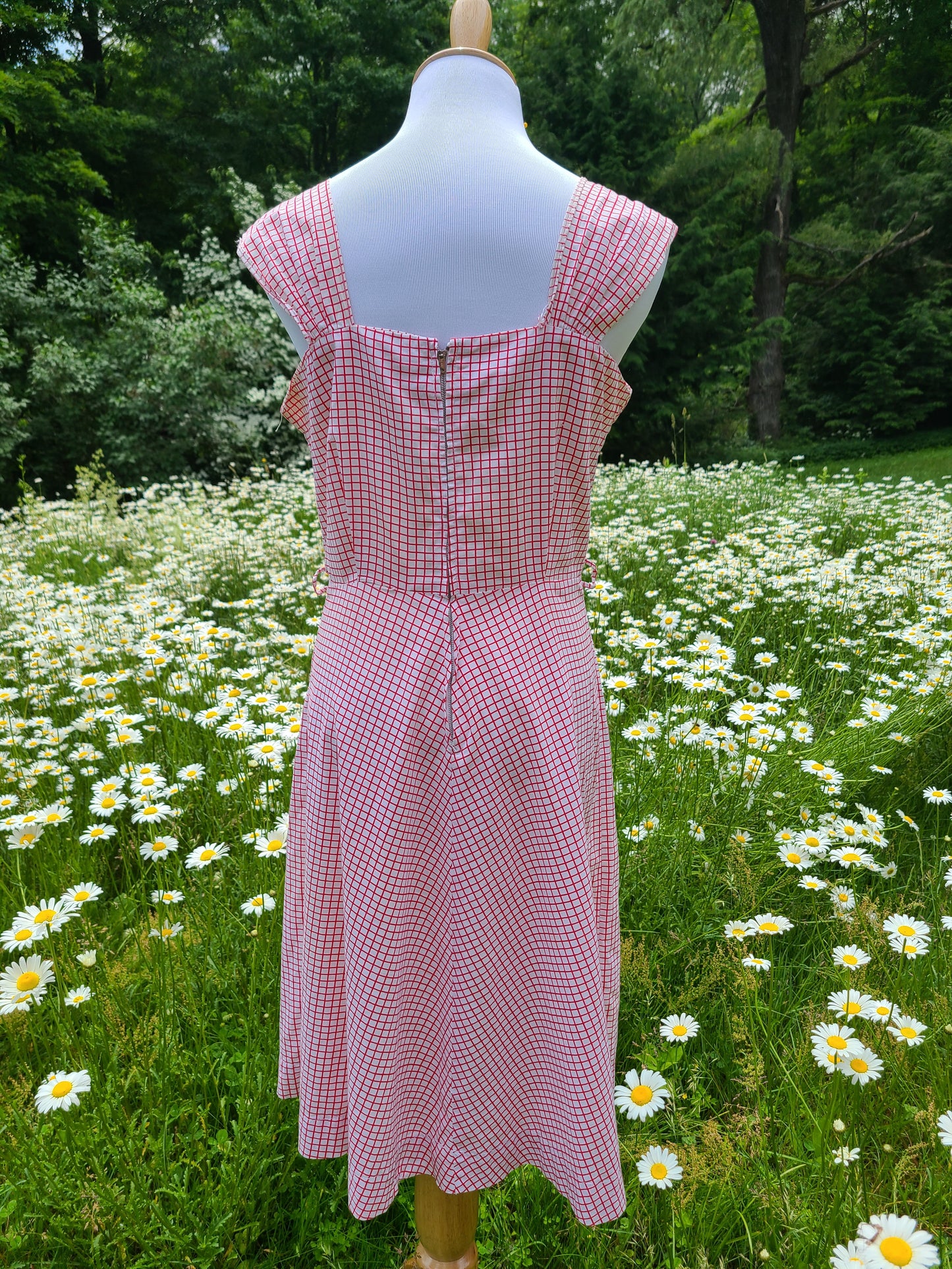 1940s Red and White Sundress