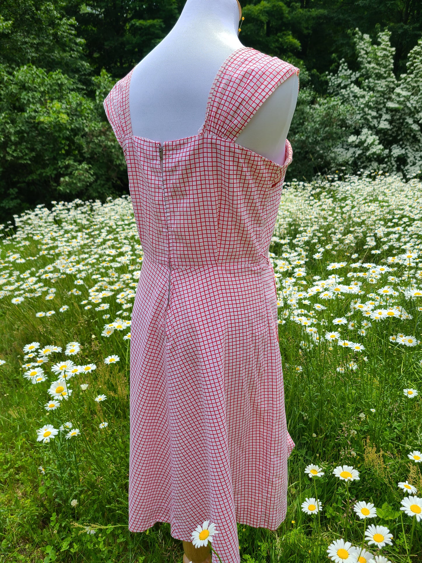 1940s Red and White Sundress