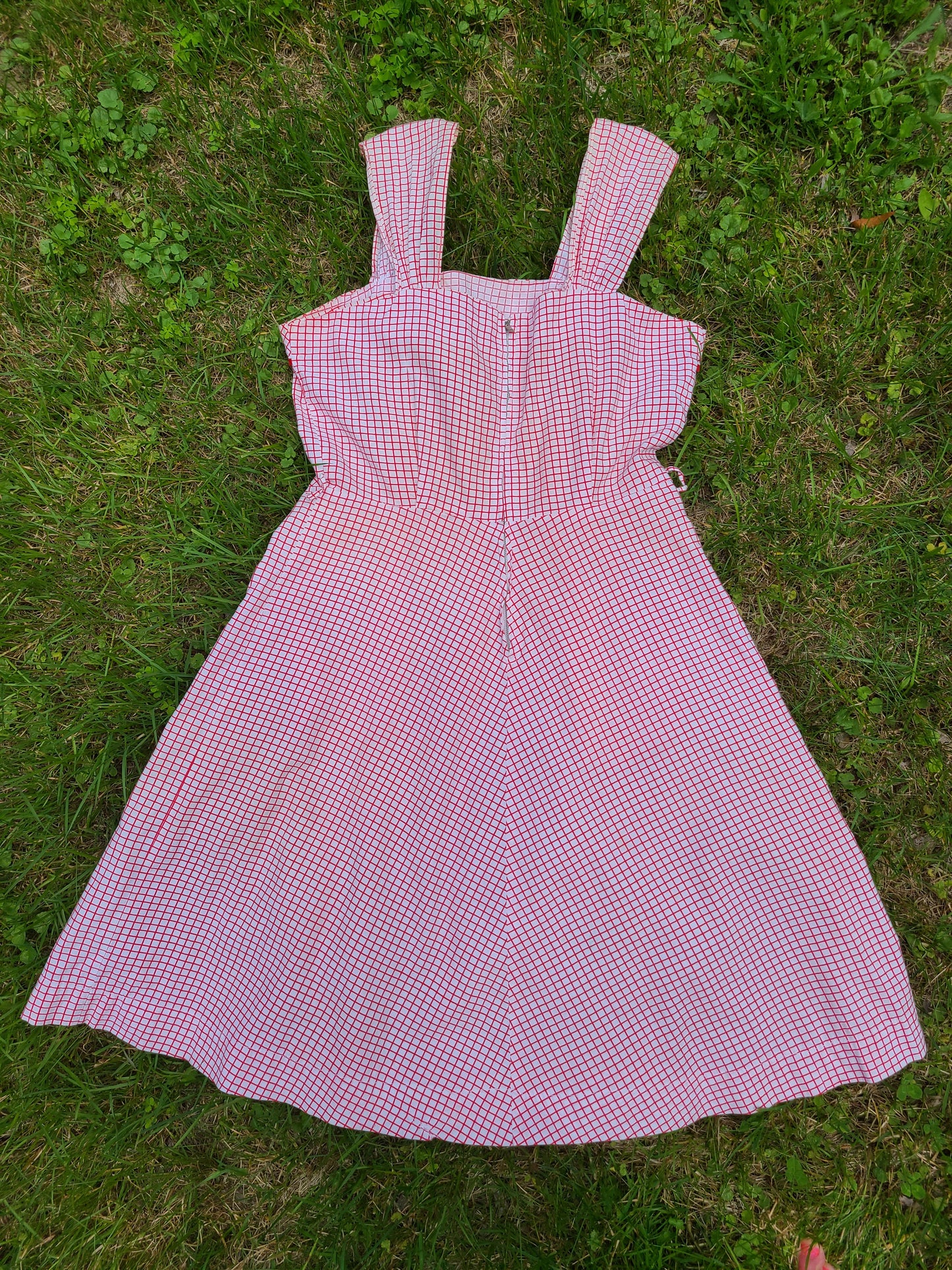 1940s Red and White Sundress