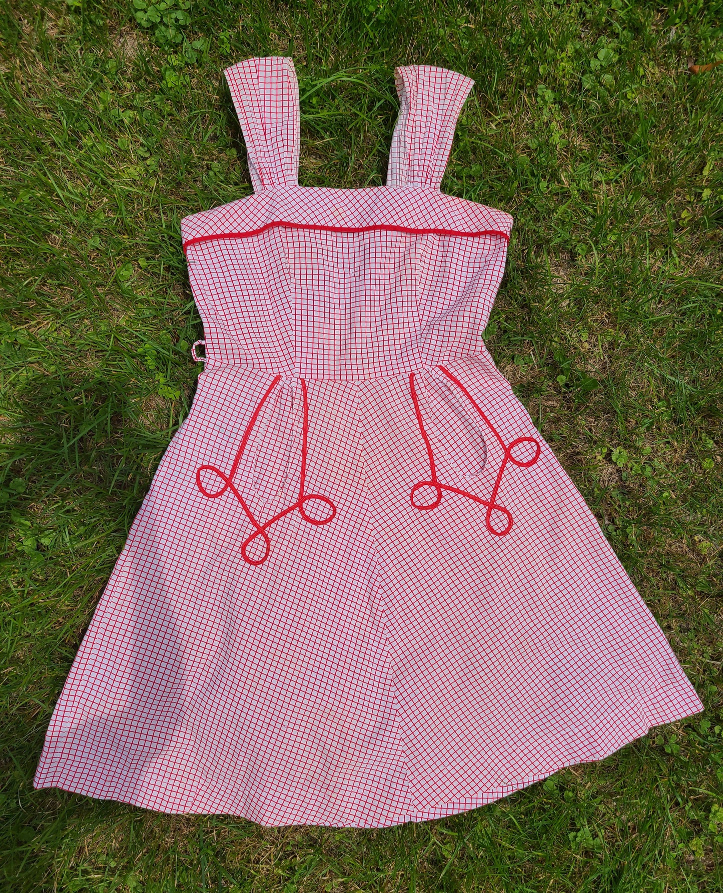 1940s Red and White Sundress