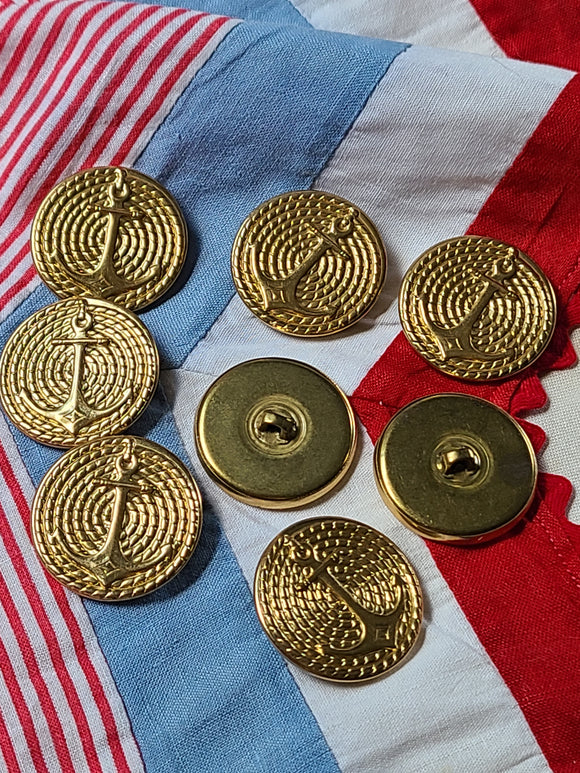 Large Anchor Buttons - Gold