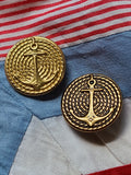 Large Anchor Buttons - Gold/Black