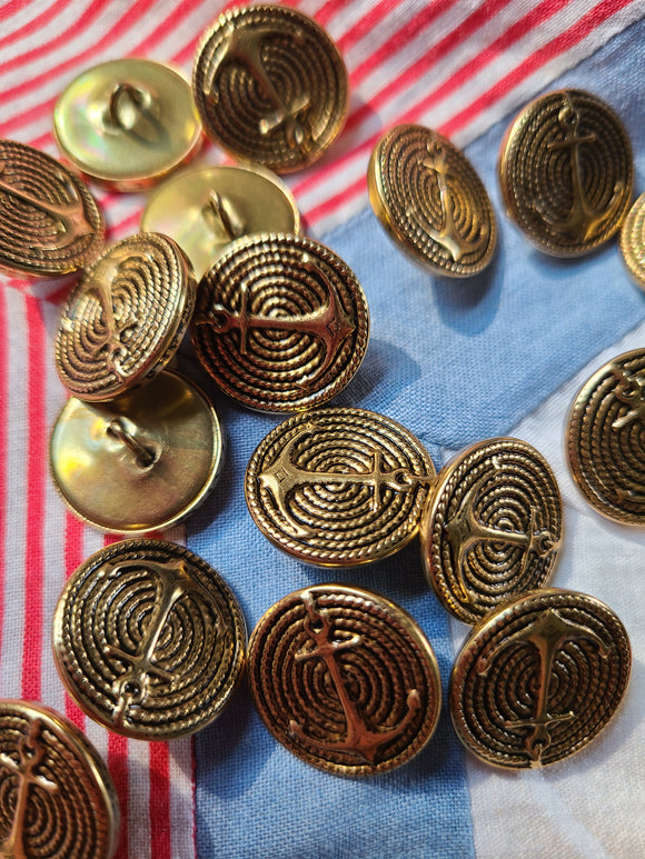 Small Anchor Buttons - Gold/Black