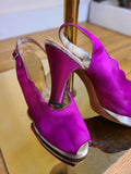 1940s Pink Slingback Platform Heels