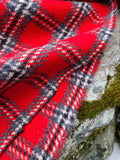 Red and Grey Wool Plaid - 2 3/4 yards