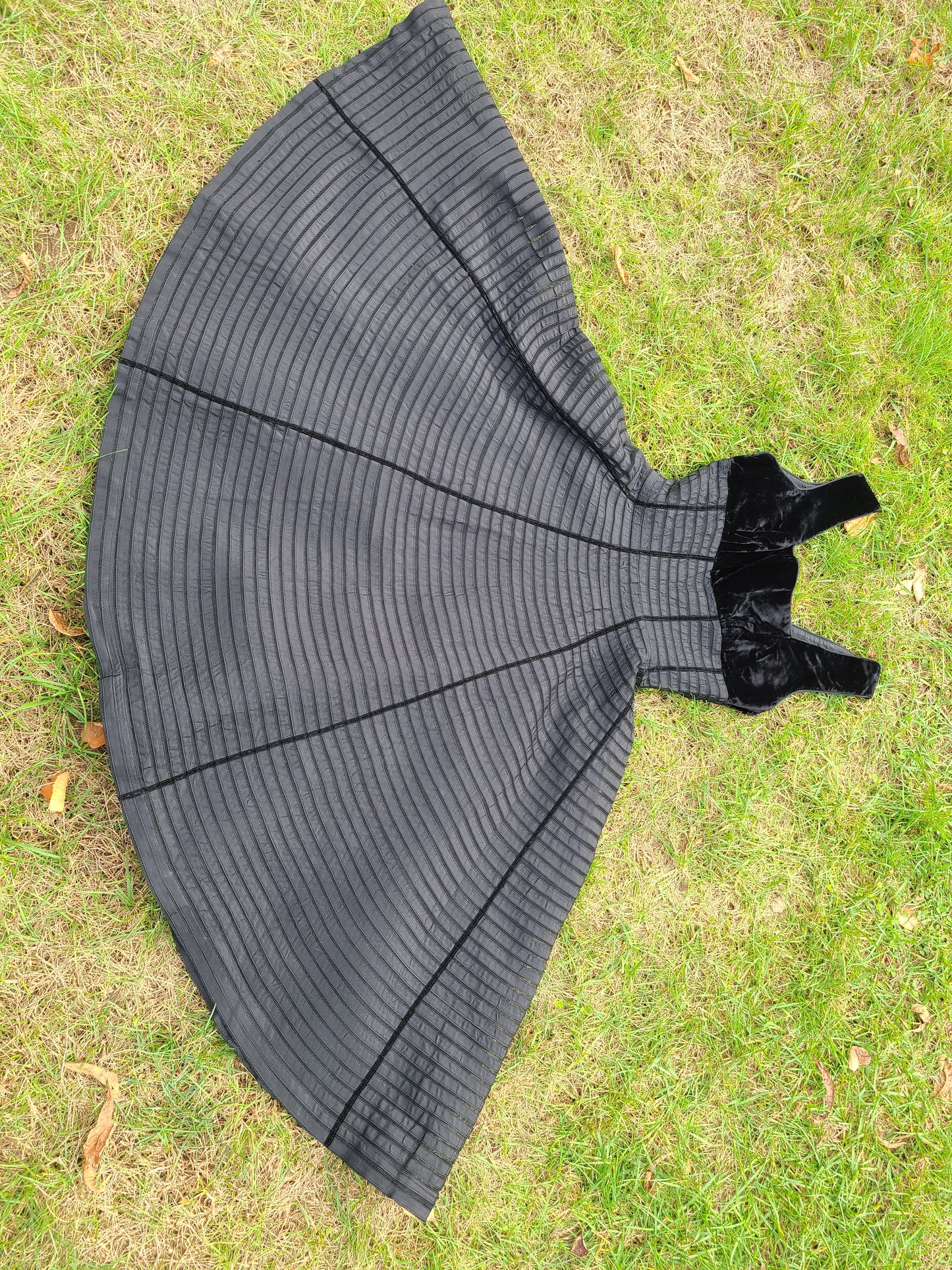 1950s Black Velvet and Net Dress