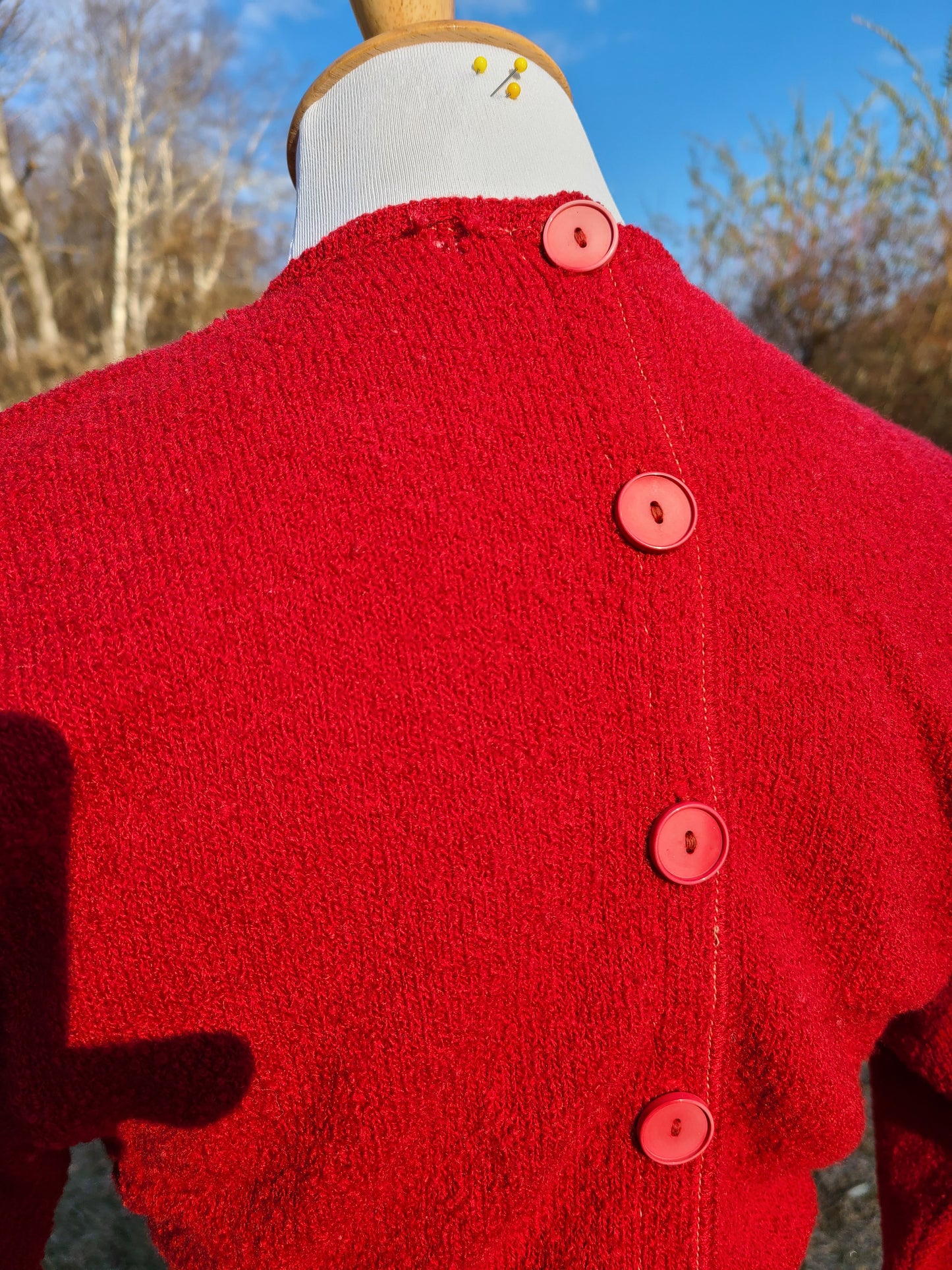 Vintage 1950s Red Knit Dress