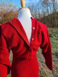 Vintage 1950s Red Knit Dress