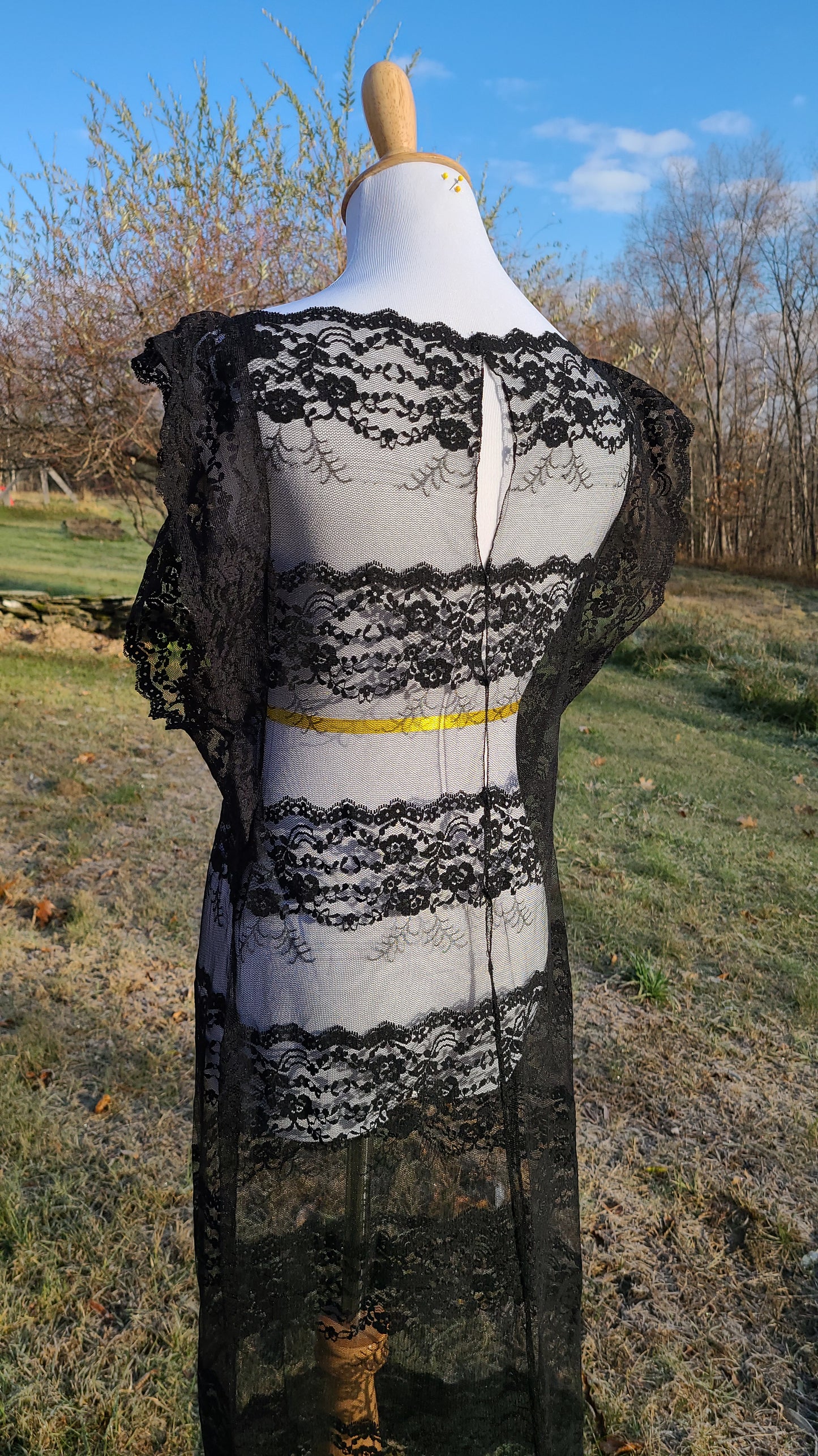 1960s Black Lace Dress