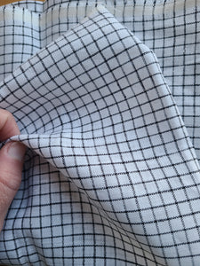 Black and White Checked Linen - Sold by 1/2 yard