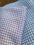Dark Red and White Checked Linen - Sold by 1/2 yard