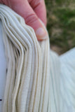 Off White Striped Linen/Wool Blend