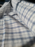 Blue and White Checked Linen - by the 1/2 yard