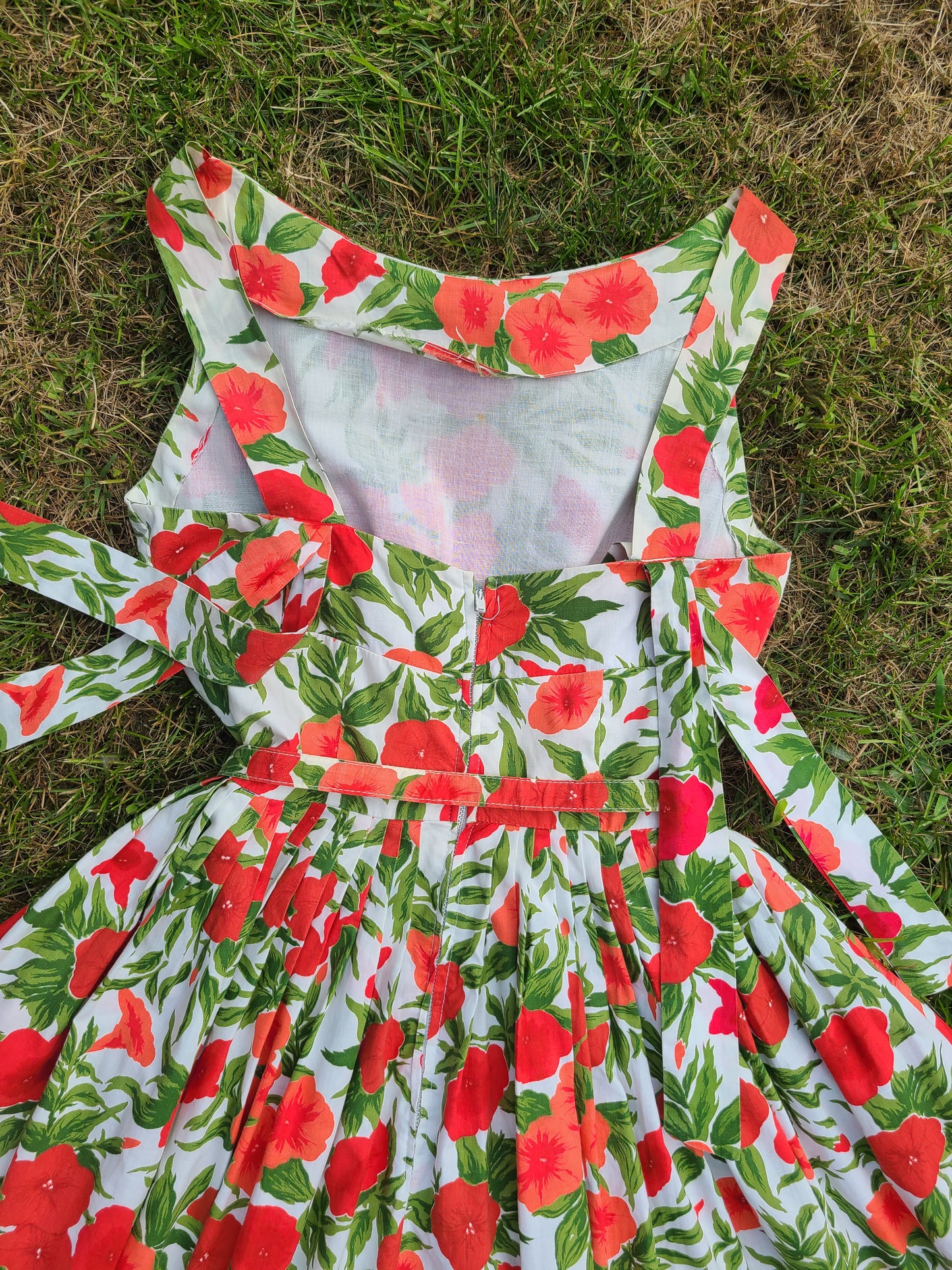 Vintage 1950s Cotton Print Dress