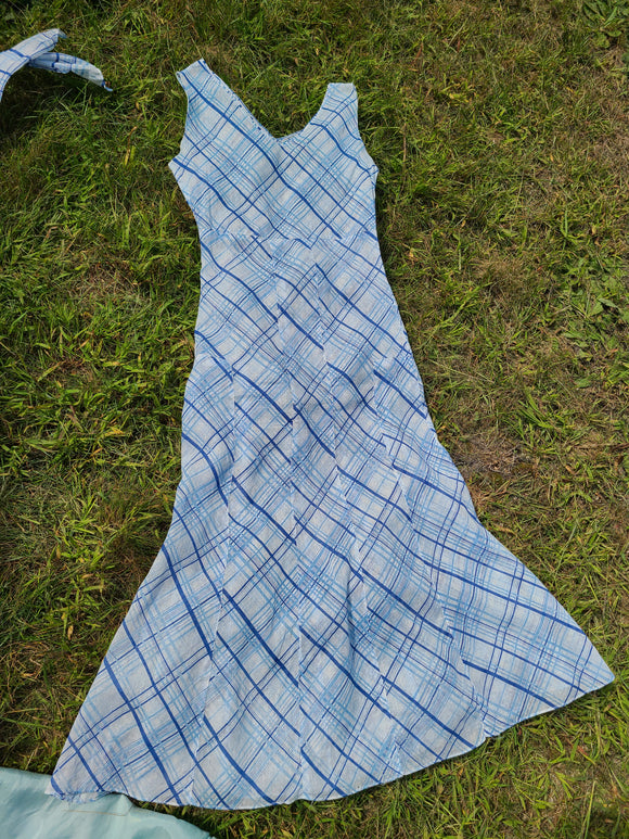 Vintage 1930s Blue and White Plaid Frock At the Sign of the Golden Scissors Vintage 1930s Blue and White Plaid Frock At the Sign of the Golden Scissors