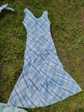 Vintage 1930s Blue and White Plaid Frock