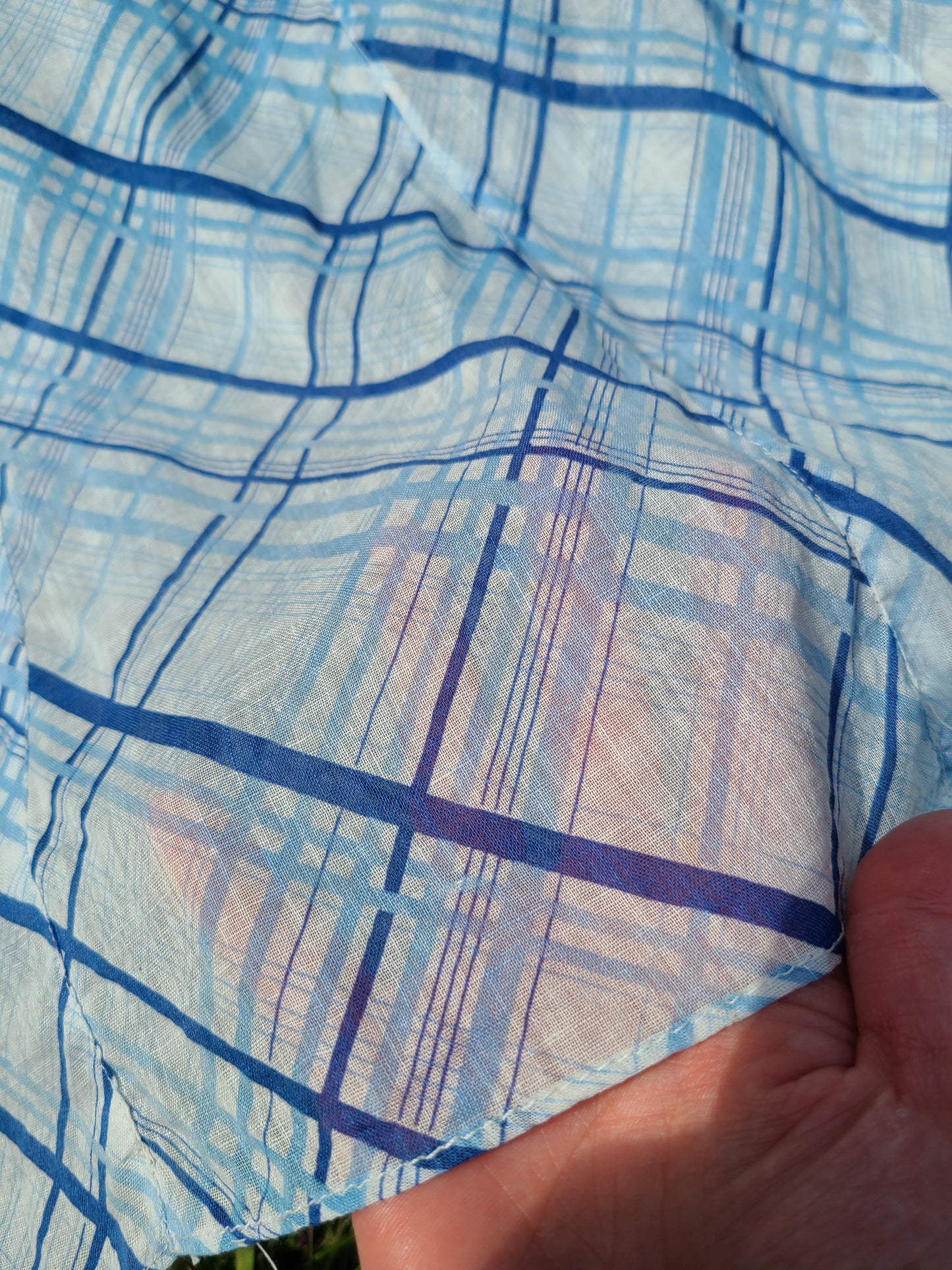 Vintage 1930s Blue and White Plaid Frock