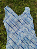 Vintage 1930s Blue and White Plaid Frock