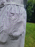 1940s Purple Plaid Shirtwaist Dress - 46 Bust