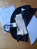 Pre-cut Silk Bonnet Kits - Unlined, Black with Choice of Color Trim