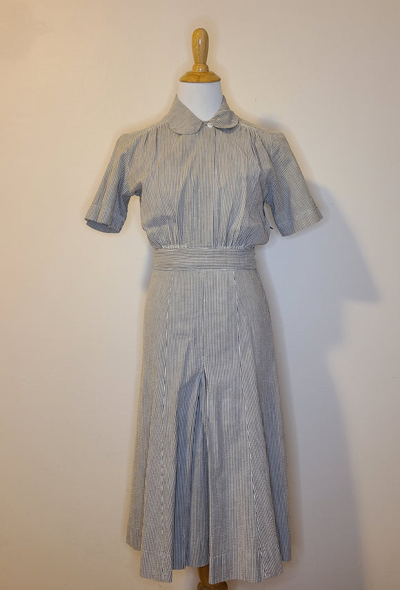 WWII WAVES Seersucker Uniform Dress