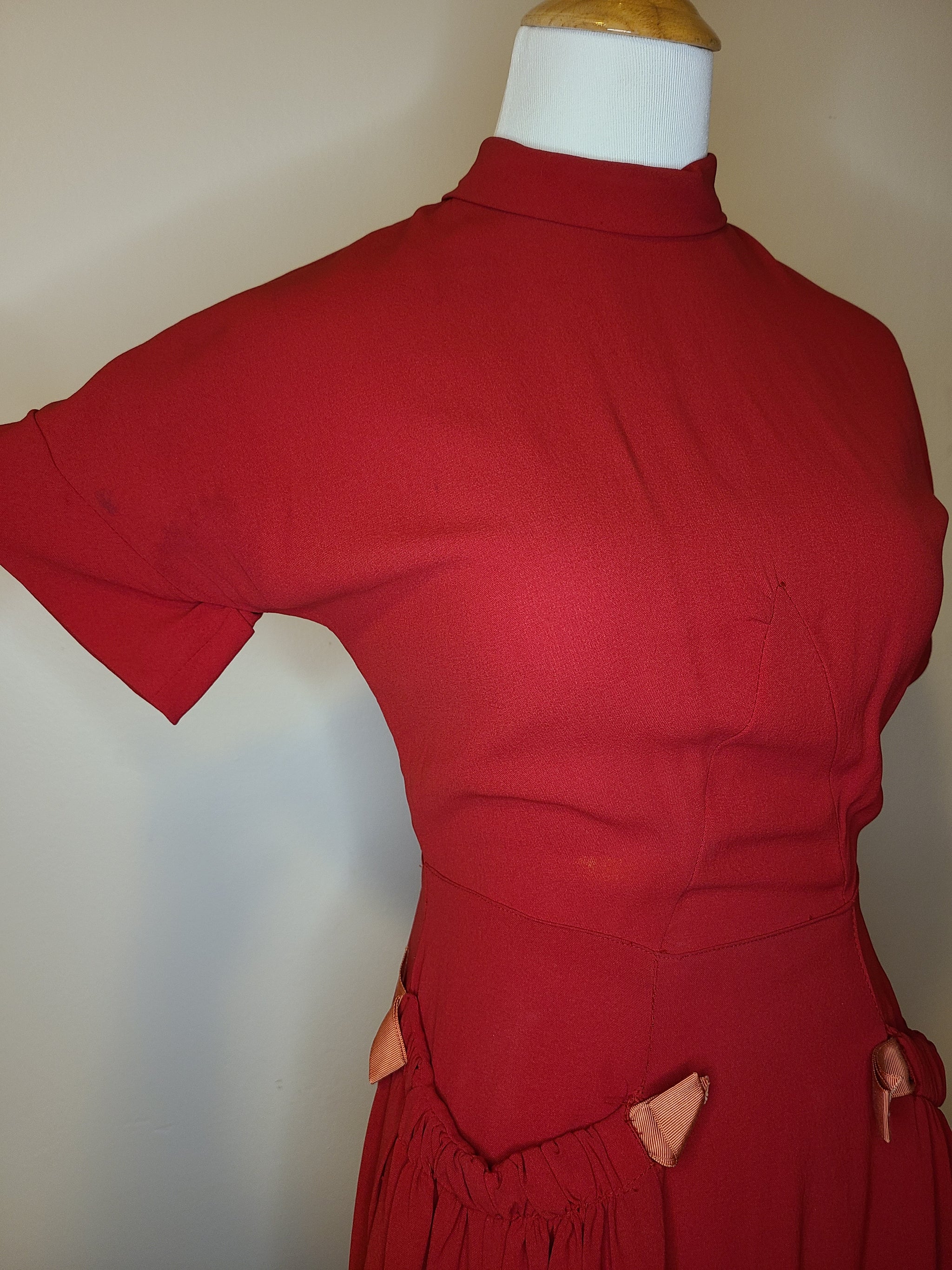 1940s Red Dress – At the Sign of the Golden Scissors