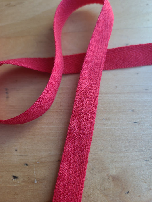 Red Wool Twill Tape, 1/2" - by the yard