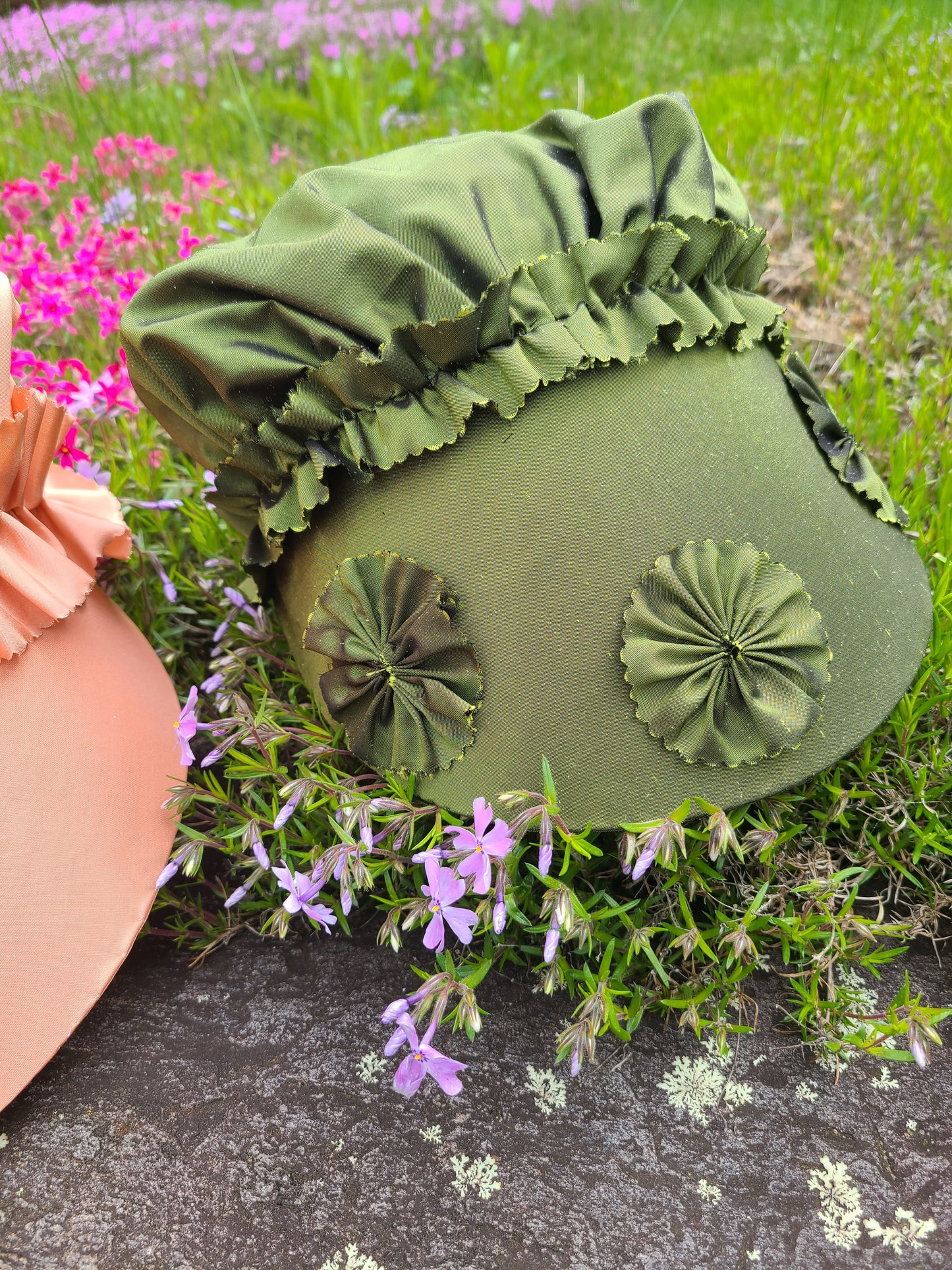 Child's Green 18th Century Bonnet