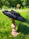 Black Straw Hat with Black Taffeta Trim
