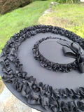 Black Silk Covered Hat with Black Trim RESERVED